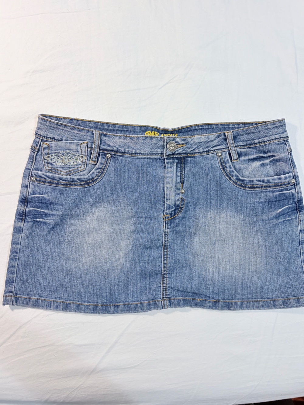 Light Blue Denim Mini Skirt